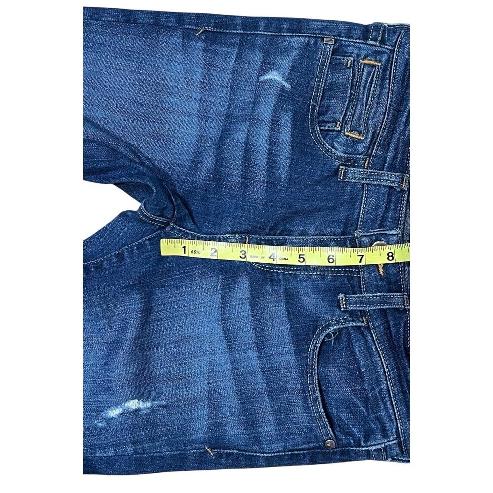 Anthropologie Pilcro Stet Size 27 Slim Bootcut Distress Jeans Blue Stretch - Picture 7 of 12
